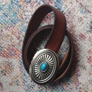 AEO 🦅 | Vintage Leather & Turquoise Bohemian Belt